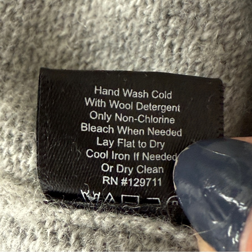 Jenni Kayne Gray Sweater Size M Long Sleeve Wool Cashmere Knit Casual Preppy - Picture 9 of 9